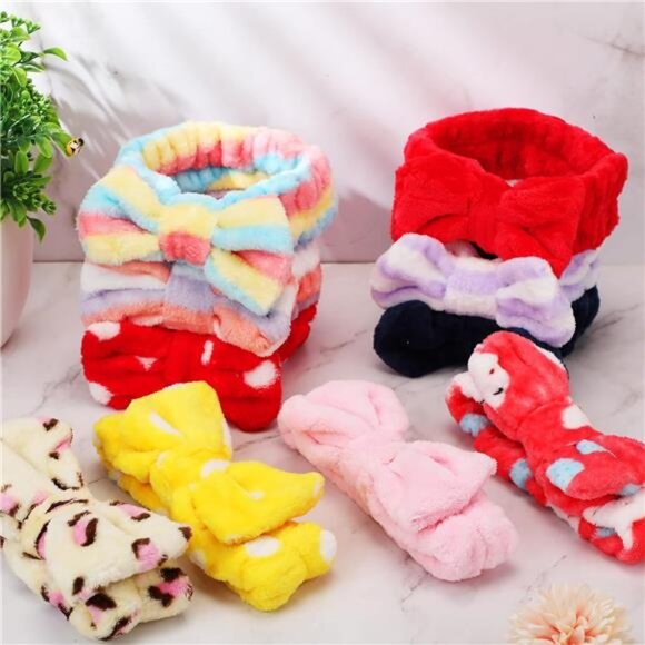 WILLBOND 24 Pack Spa Headband Bow Hair Band Facial Makeup Headband 24 Styles - Picture 7 of 8